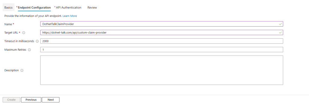 Entra ID endpoint configuration screen for custom claims SSO setup