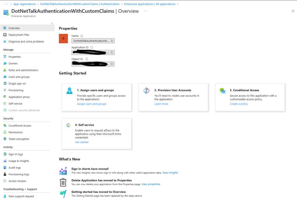 Enterprise Application associated with the App Registration